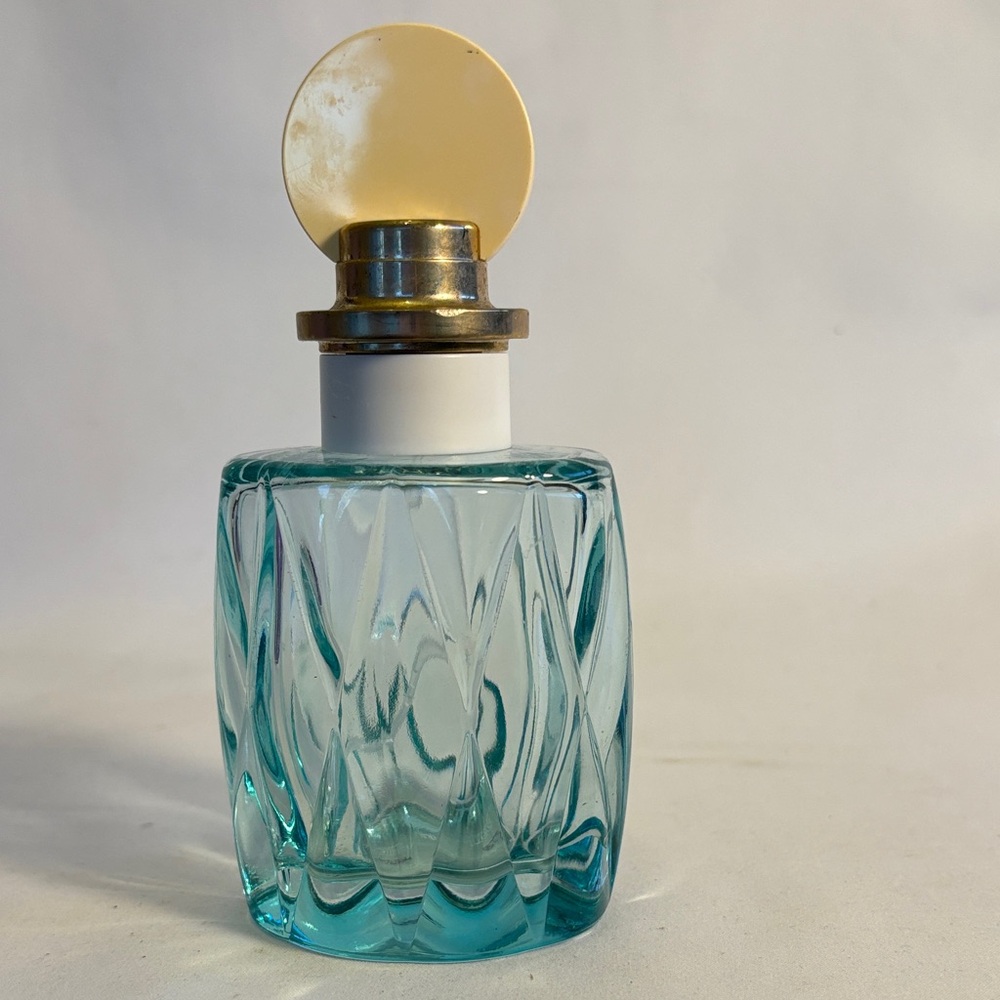 EMPTY BOTTLE MIU MIU AQUA GLASS EAU DE PARFUM COLORS AQUA IVORY & GOLD - 3.4 FL - Picture 2 of 9